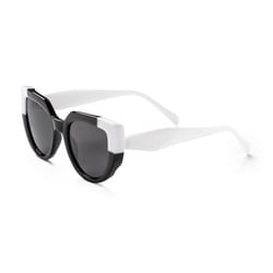 Optimum Optical Unisex White Frame Black Lens Sunglasses
