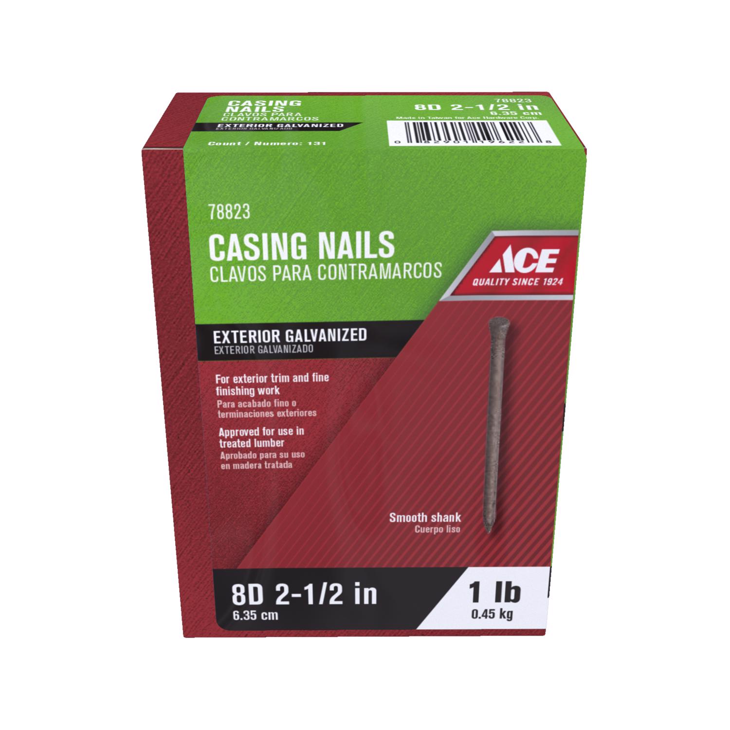 ネイルさん専用 Ace 8D 2-1/2 in. Casing Hot-Dipped Galvanized Steel Nail Brad Head