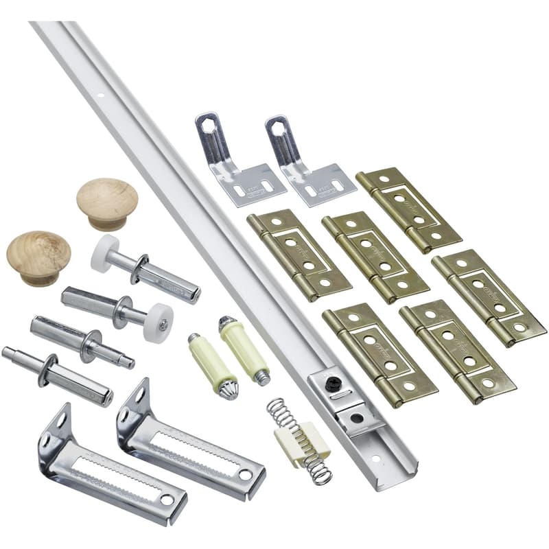 National Hardware 60 in. L White Steel Folding Door Hardware Set 1