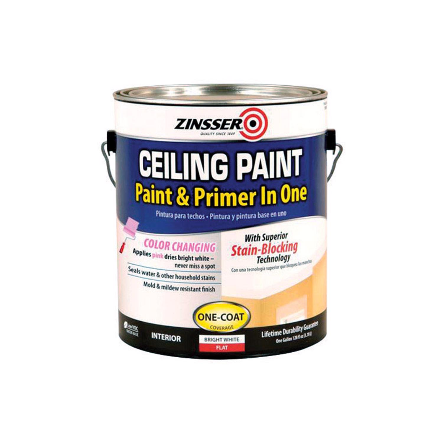 Zinsser Covers Up White Flat Solvent-Based Acrylic Ceiling Paint & Spray Primer