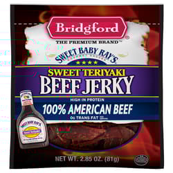 Bridgford Sweet Baby Ray's Sweet Teriyaki Beef Jerky 2.85 oz Bagged
