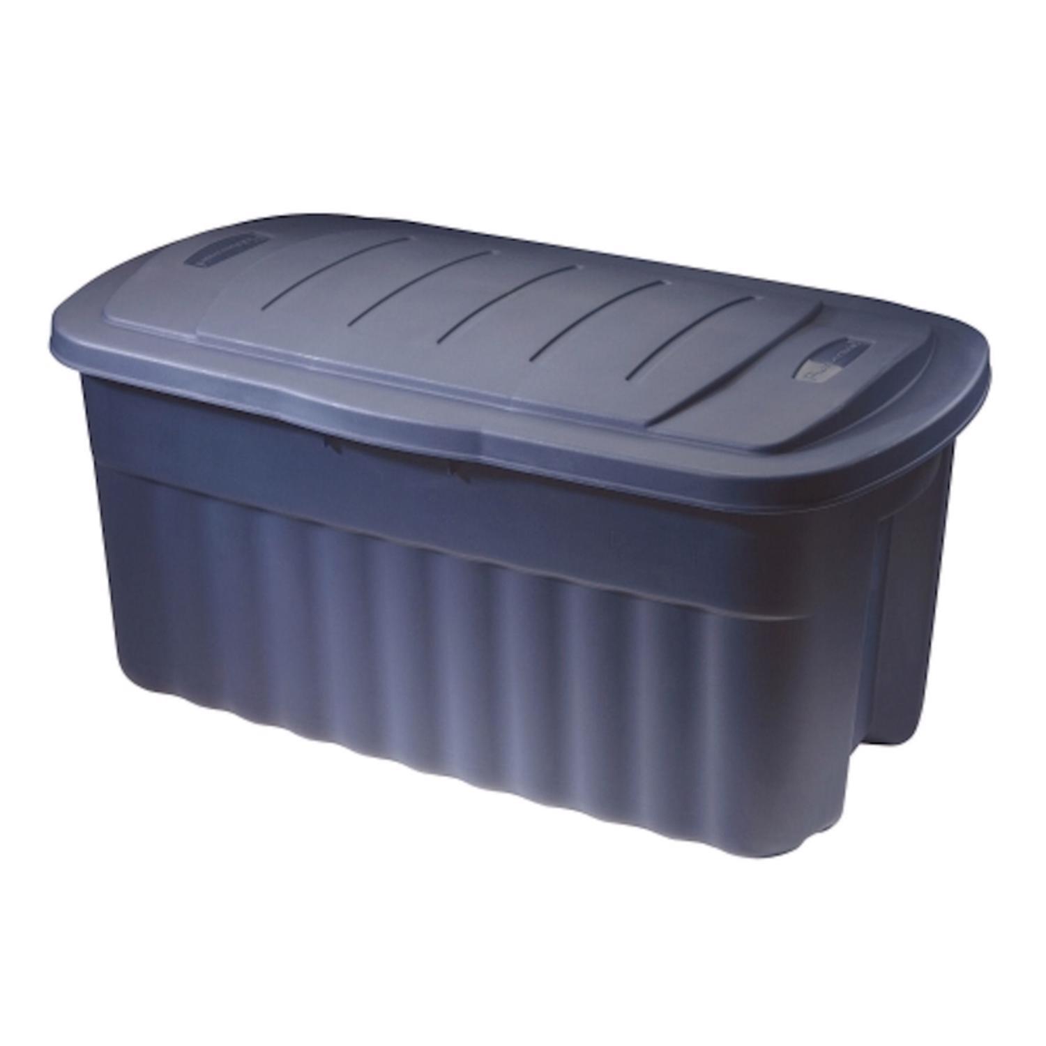Rubbermaid Roughneck 18 gal Navy Storage Box 16.375 in. H X 15.875