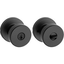 Kwikset Signature Series Pismo Matte Black Entry Door Knob KW1 2-1/4 in.