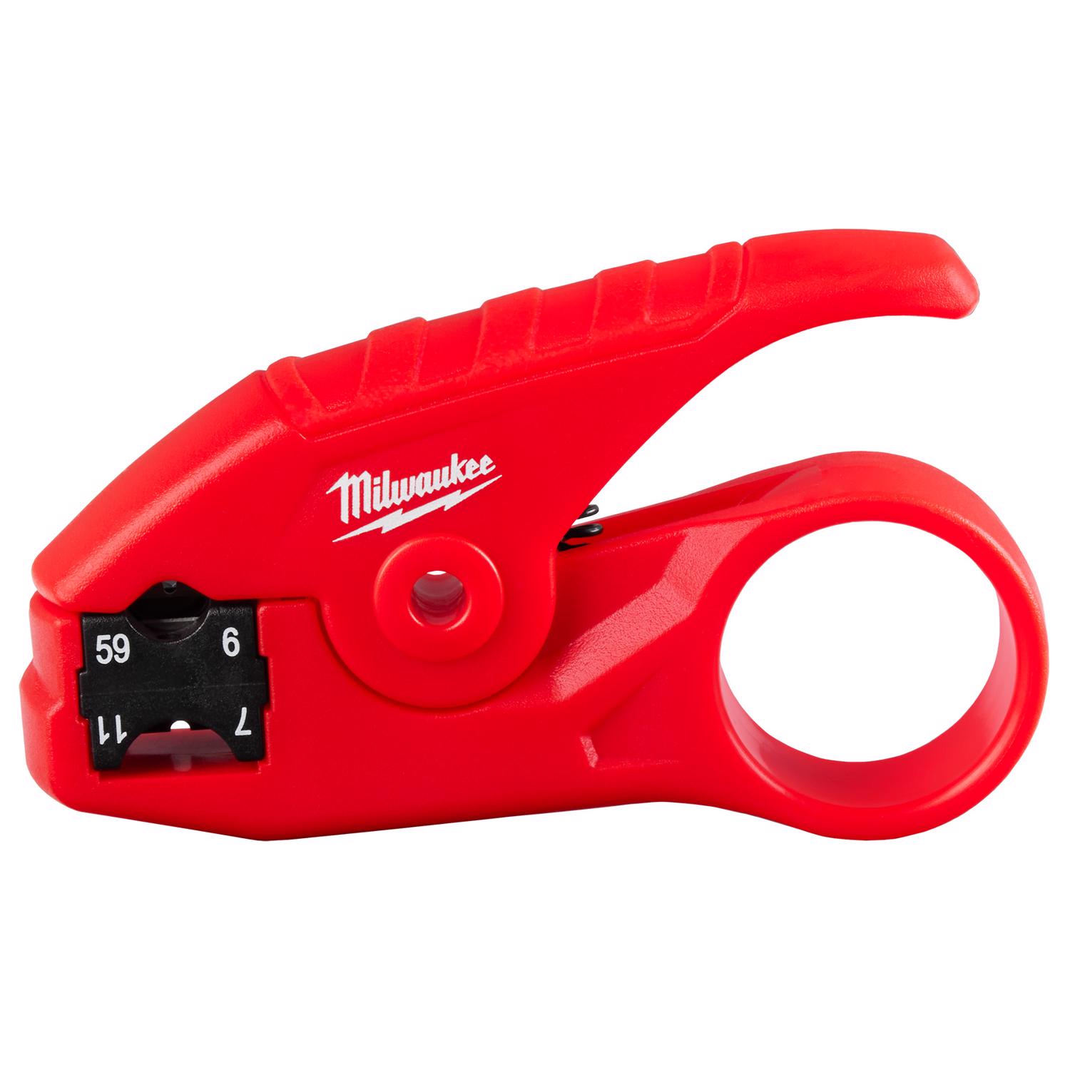 Coax Stripper, 1/4 in Capacity, 3 3/4 in Overall Length, Standard Handle, ABS Plastic