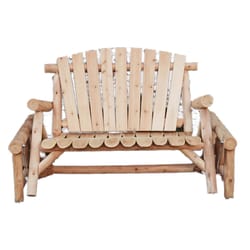 Lakeland Mills 2 Person Natural Wood Rustic Northwoods Double Glider