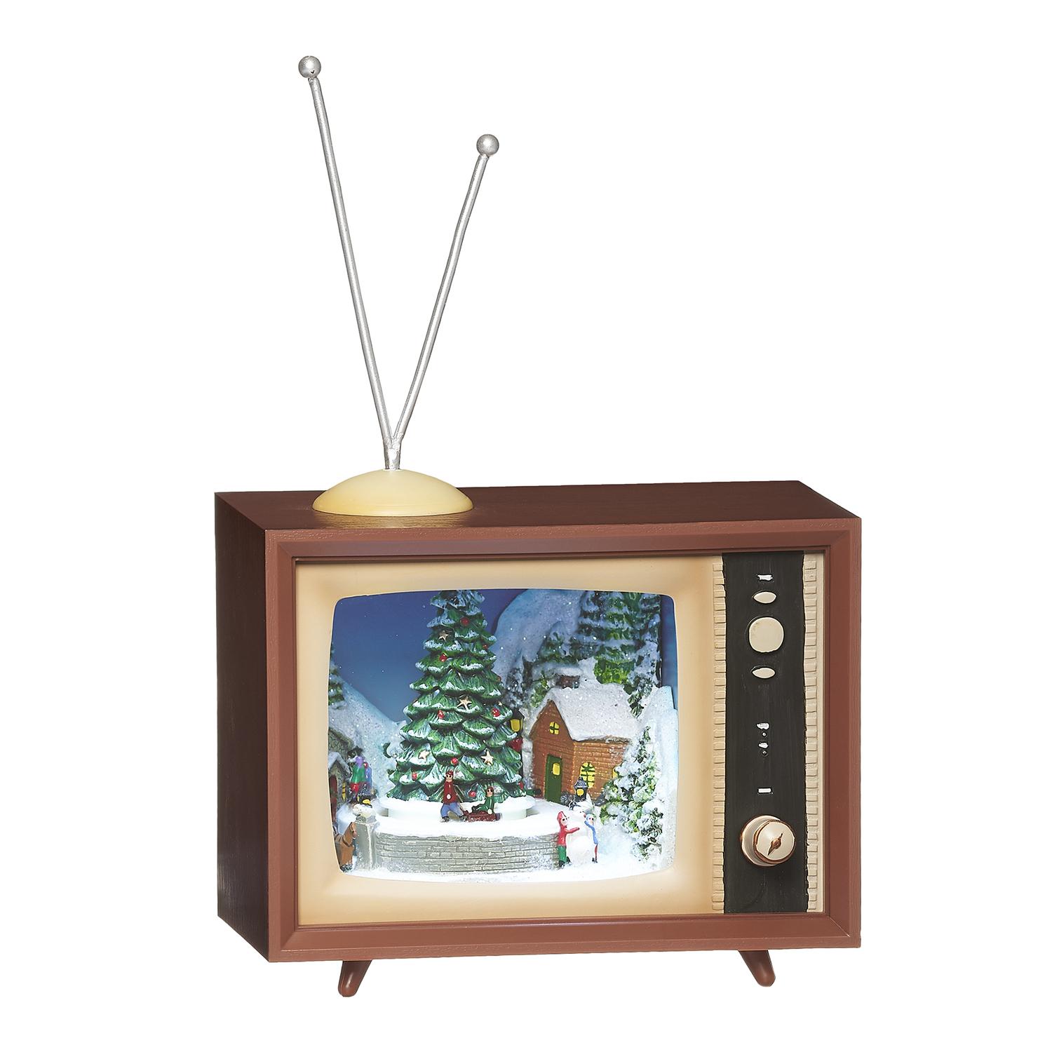 Roman Amusement Multicolored Television with Winter Scene Light Up