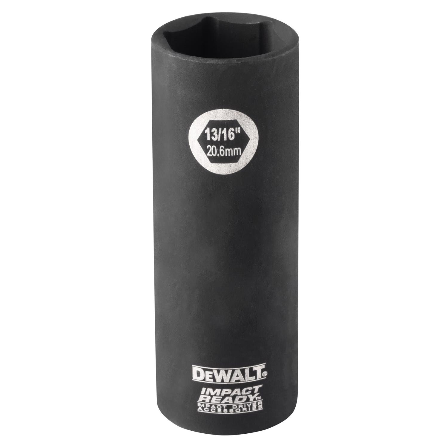 DeWalt 13/16 in. X 1/2 in. drive SAE 6 Point Deep Socket 1 pc