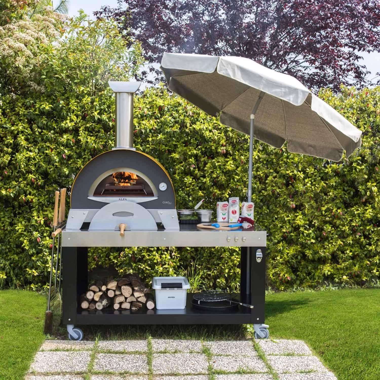 Alfa 36 in. Wood Ciao Outdoor Pizza Oven Yellow Mfr# FXCM-LGIA-T