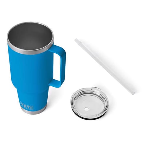 YETI Rambler 42 oz Big Wave Blue BPA Free Straw Mug Mfr