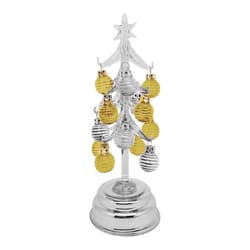 Lin-Con Marketing Omega Bright Designs LED Silver and Gold Ornament Tree Christmas Tree 7.2 in.