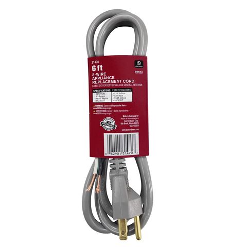 Ace 16/3 SJT 125 V 6 ft. L Appliance Cord Mfr# 1PS-003-006FGY