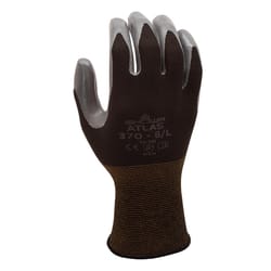 Atlas Unisex Indoor/Outdoor Dipped Gloves Black/Gray XL 1 pair