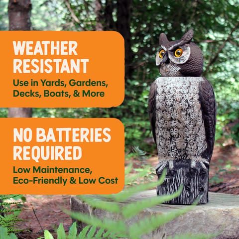 Dalen Scarecrow Rotating-Head Owl Animal Repellent Decoy For All