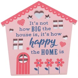 Reflective Words Home 4 in. H X 4 in. L Multicolored Wood Sentimental Hangers