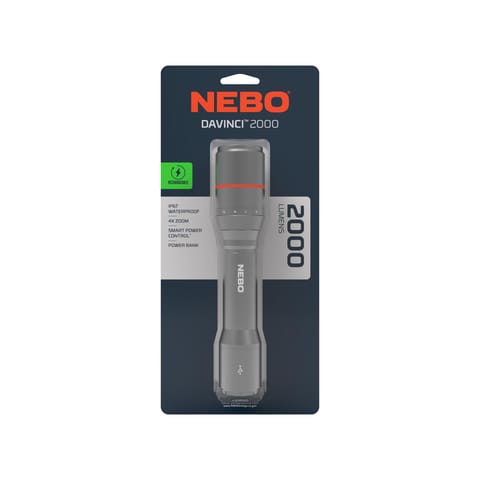 nebo flashlight davinci 2000 Lumen Rechargeable NEB-FLT-0020  Good's Store Online yet lightweight and the IP67 rating means that rainstorms wont put a damper on accomplishing your tasks and having an adventure. NEW NEBO NEB-FLT-0020 DAVINCI 2000
