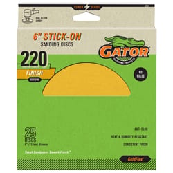 Gator 6 in. Aluminum Oxide Adhesive Sanding Disc 220 Grit Extra Fine 25 pk