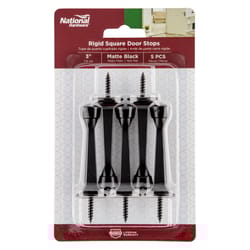 National Hardware Zinc Matte Black Rigid Door Stop Mounts to wall 0.97 in.