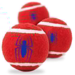 Buckle-Down Marvel Comics For Dog Multicolored Spider Squeaky Tennis Ball 3 pk