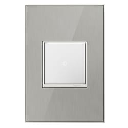 Legrand Adorne Metallic 1 gang Thermoplastic Nylon Decorator Wall Plate 1 pk