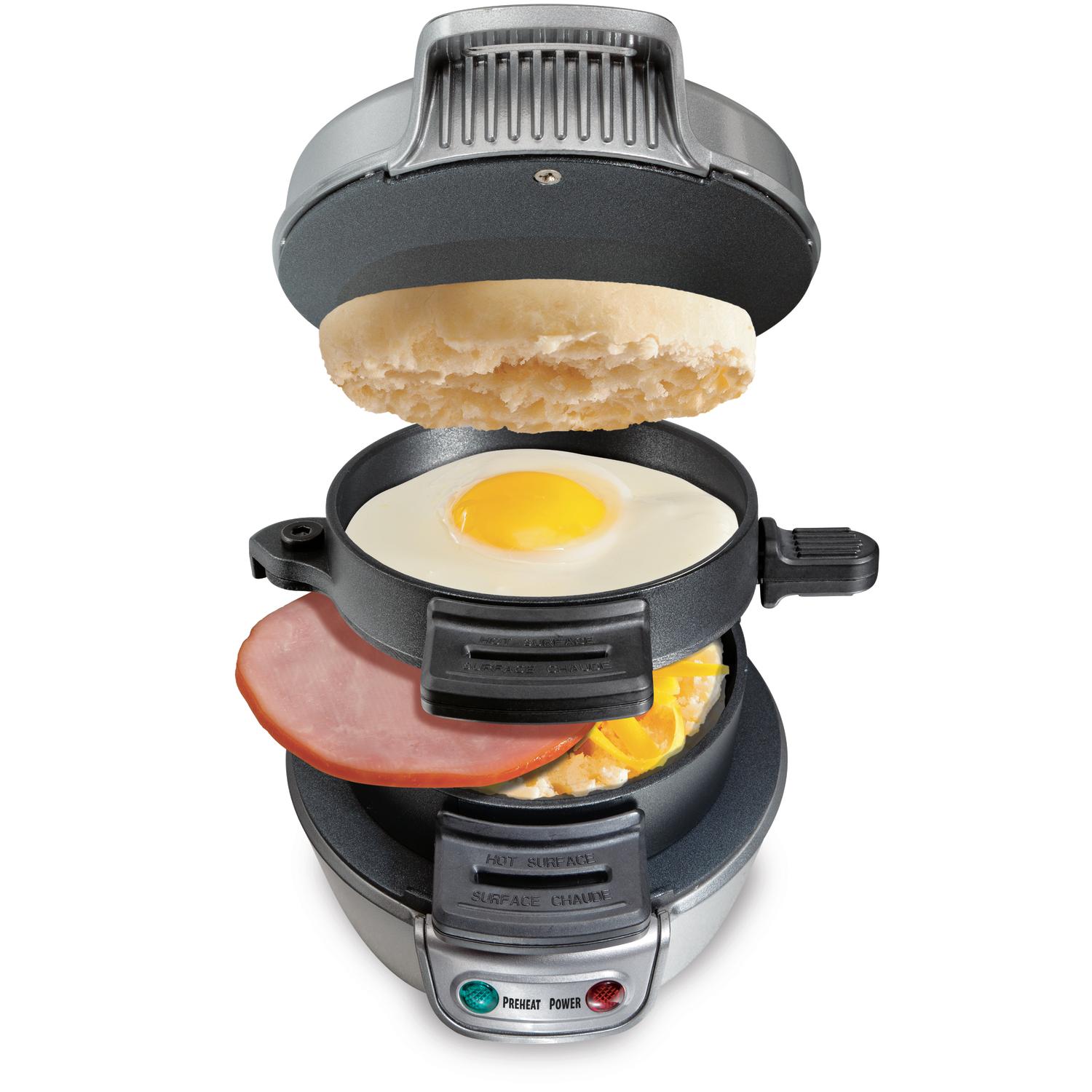 Breakfast Sandwich Maker, Gray - Thumbnail 4