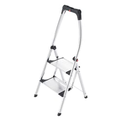 Hailo 50 in. H X 20.5 in. W X 5.9 in. D 330 lb. cap. 2 step Aluminum Folding Step Stool