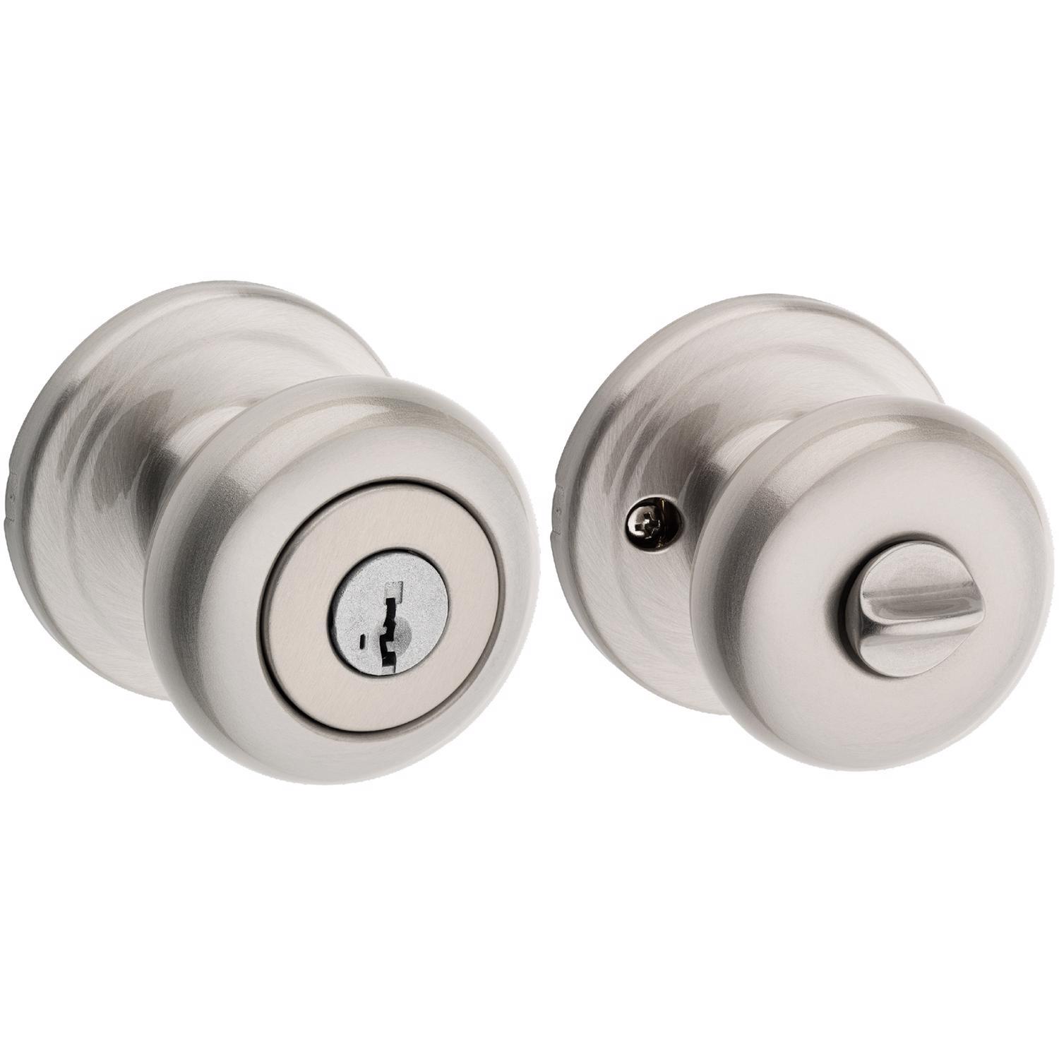 Photos - Furniture Hardware JUNO Kwikset SmartKey  Satin Nickel Entry Door Knob KW1 1-3/4 in. 97402-736 