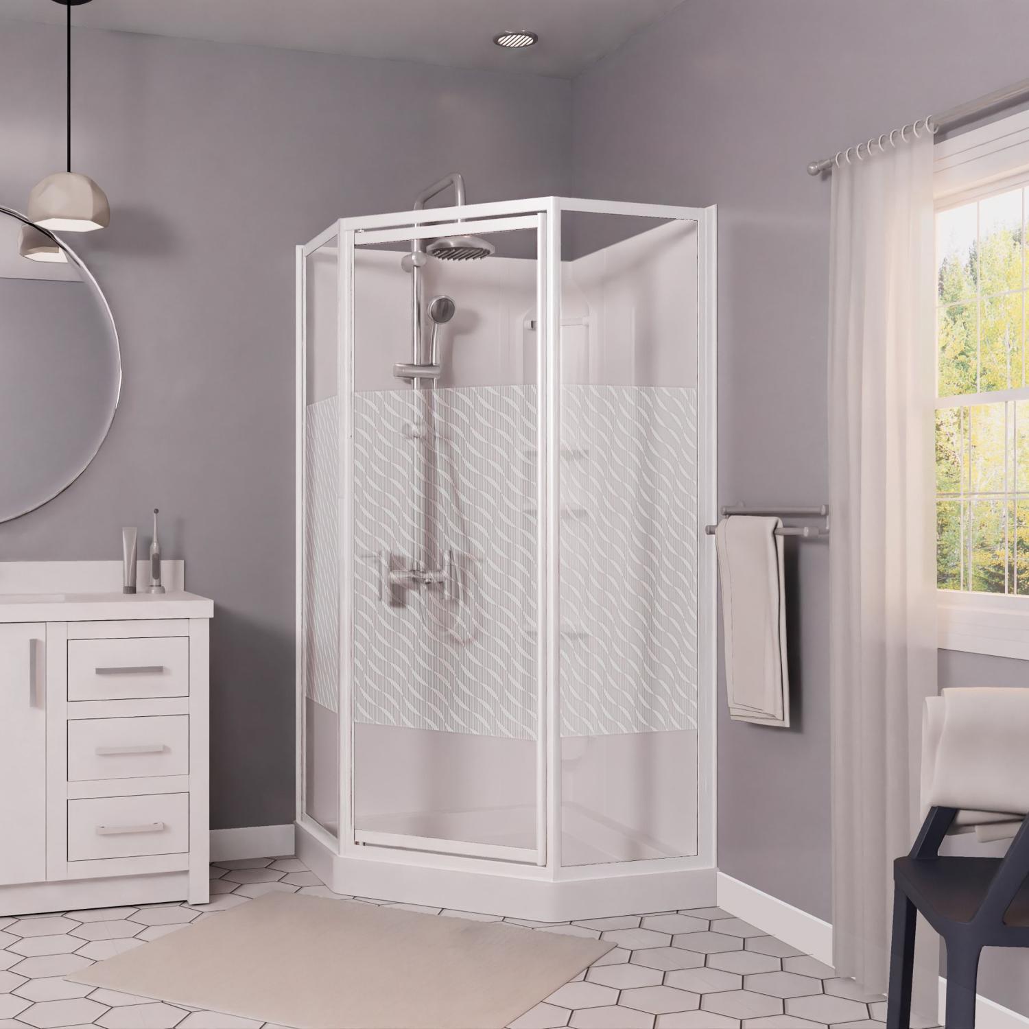 MAAX Himalaya 74-1/4 in. H X 38 in. W White Framed Shower Kit Mfr