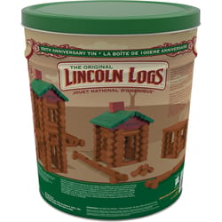 Lincoln Logs 100th Anniversary Tin Building Toy Brown/Green 111 pc