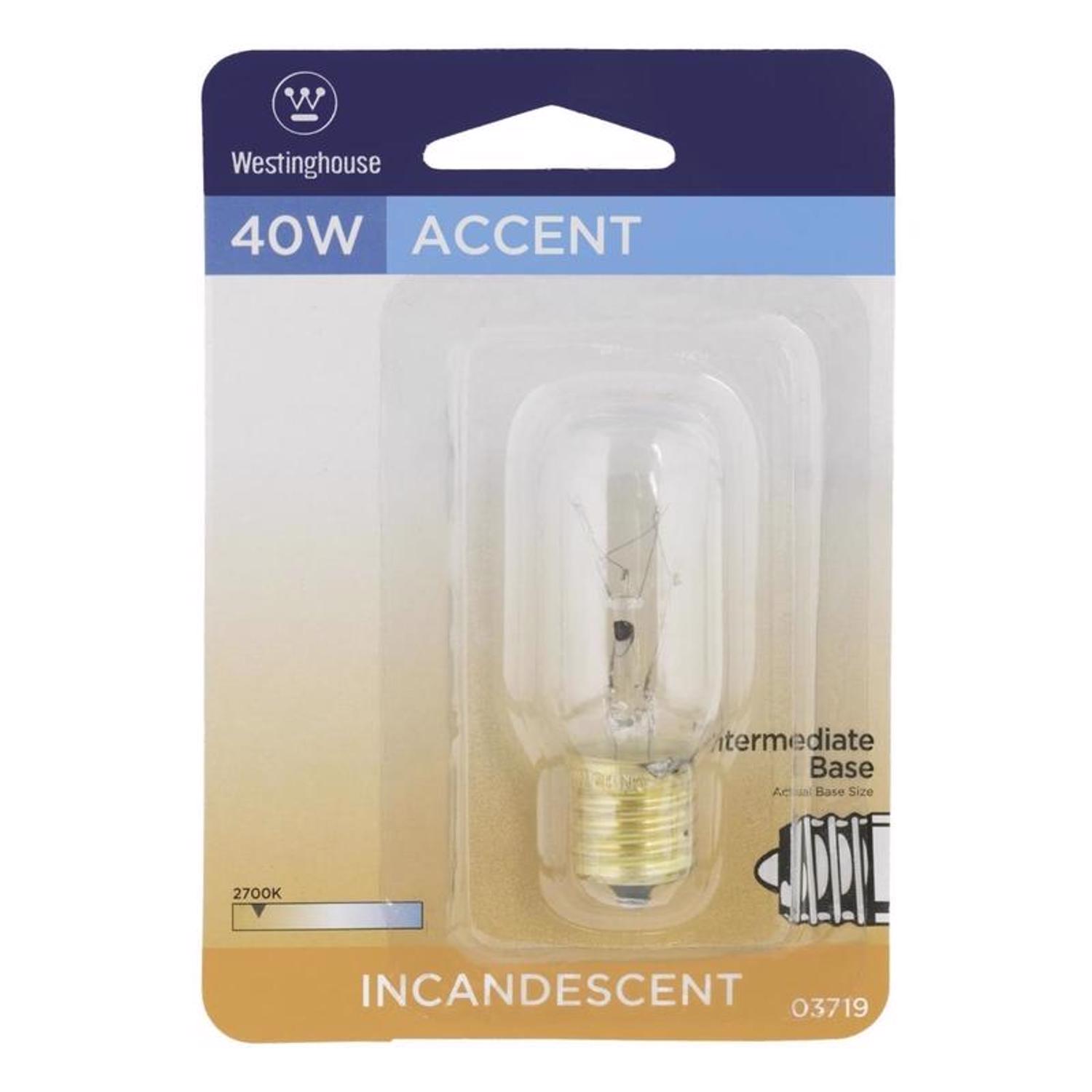 25T8N Tubular Appliance Bulb – T8, Intermediate E17 Base, 25W, 120V, Clear, Dimmable