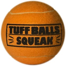 Petsport Jr Tuff Ball For Dog Orange Polyster/Rubber Squeak Mesh Ball Dog Toy 3 pk