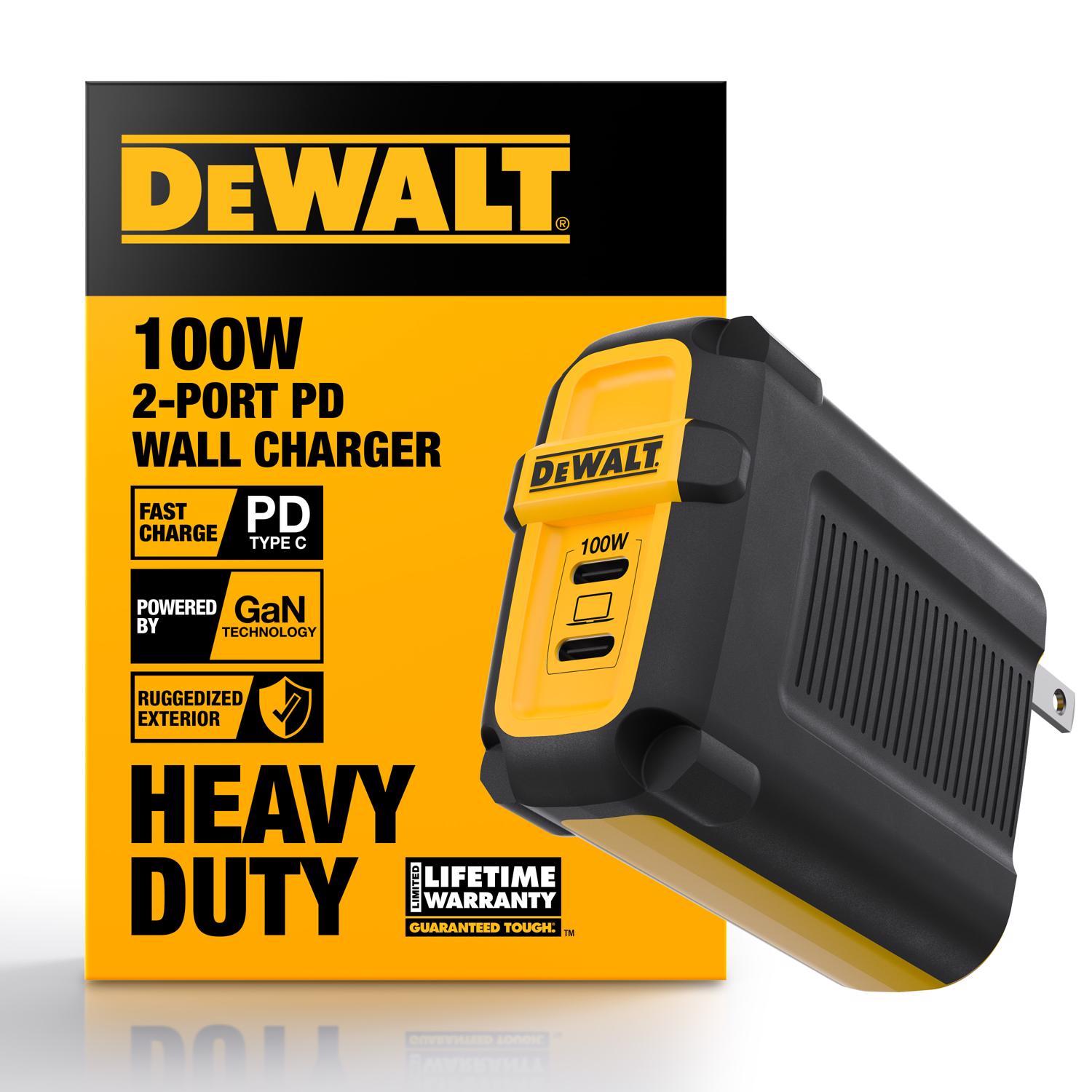 DEWALT 100W 2-Port Type C GaN PPS PD Wall Charger - Thumbnail 3