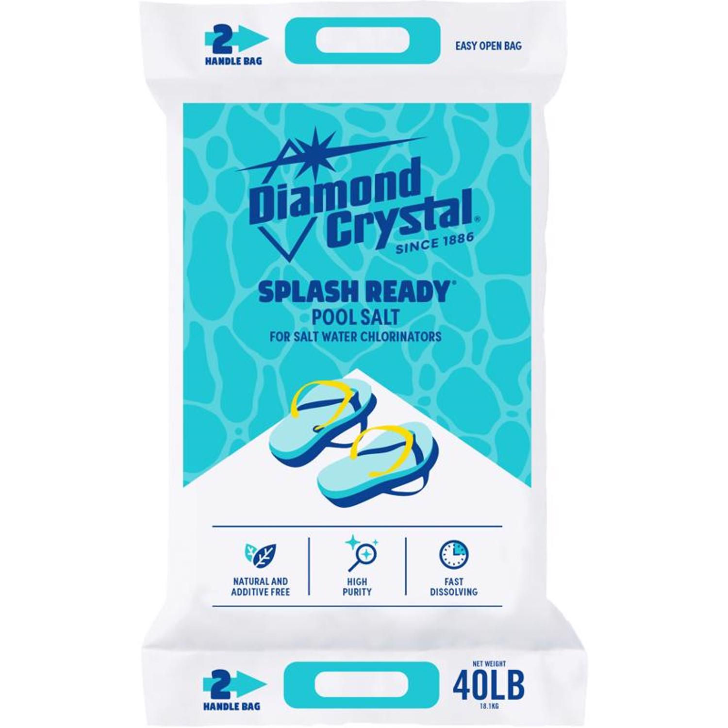 Diamond Crystal Splash Ready Granule Pool Salt 40 lb Mfr
