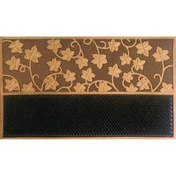 Direct Home Textiles Goup 30 in. W X 18 in. L Black/Brown Rubber Door Mat