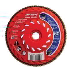 Diablo Steel Demon 4-1/2 in. D X 5/8 in. Zirconia Speed Hub Thread Arbor Flap Disc 60 Grit 1 pk