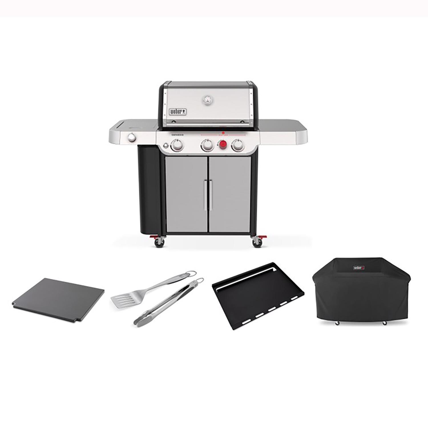 Weber Genesis S-335 LP Grill Bundle: Grill, Cover, Stone, Griddle, Tools