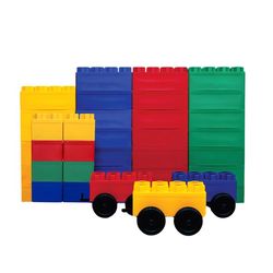 Biggo Blocks Train Station Jumbo Building Blocks Assorted 38 pc