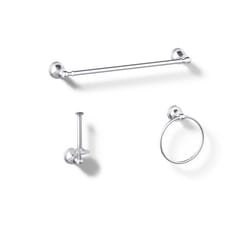 Kohler Facile Polished Chrome Silver Bathroom Hardware Kit Metal
