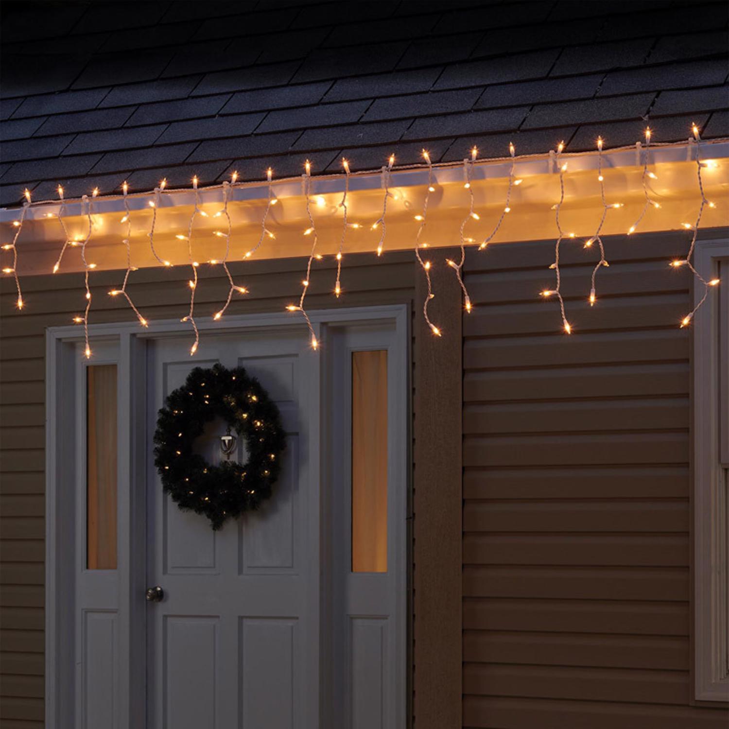 店頭のディスプレイに。アニバーサリーカルーセル　　クリスマス　訳あり Celebrations Red Incandescent Mini Clear 100 ct Icicle Christmas