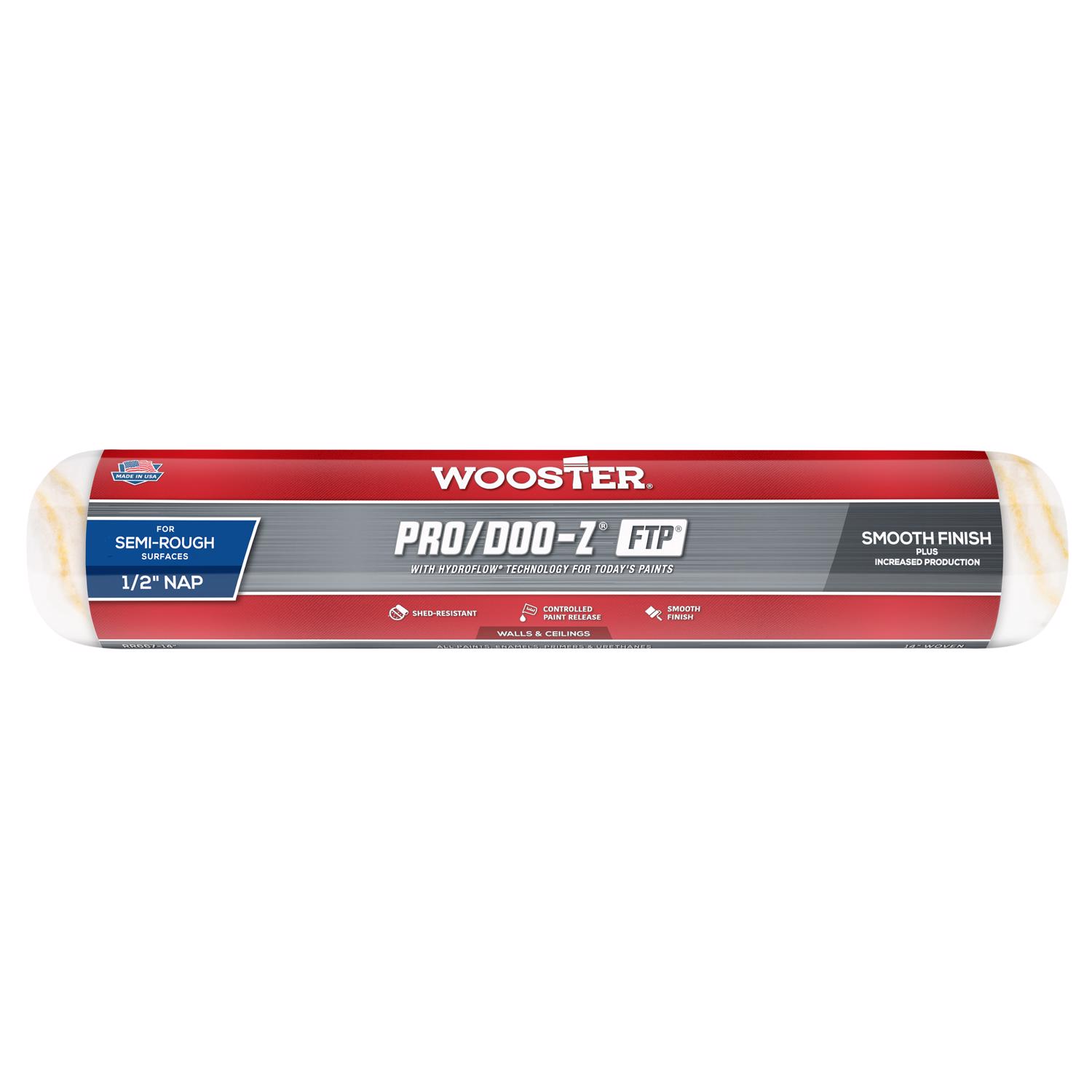 Wooster Pro/Doo-Z FTP Synthetic Blend 14 in. W X 1/2 in. Paint