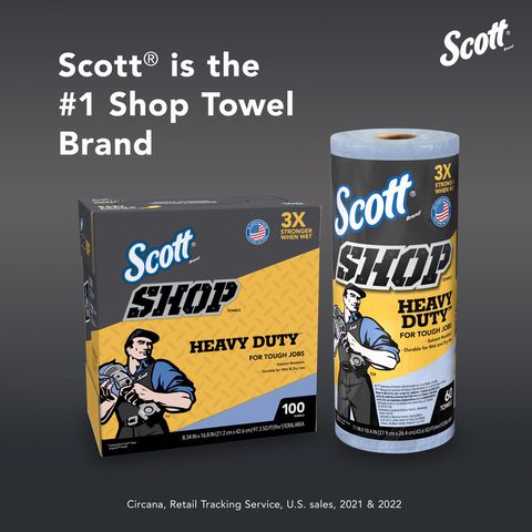 Scott Non-Woven Fibers Shop Towels 16.8 in. W X 8.34 in. L 100