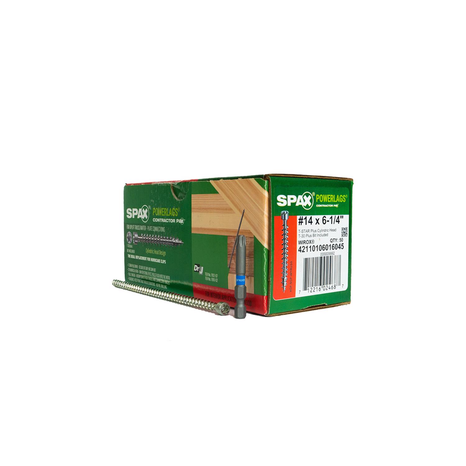 #14 x 6-1/4 in Interior Structural Wood Truss Rafter Screws Powerlags T-Star Plus, 50PK