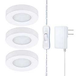 Birch Harbor Lighting White Plug-In LED Puck Light Kit 1 pk