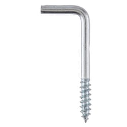Ace Small Zinc-Plated Silver Steel 1 in. L Square Bend Screw Hook 10 lb 12 pk