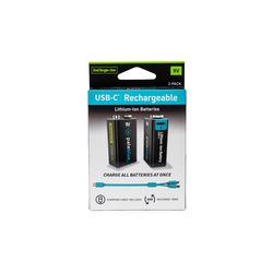 Pale Blue Earth 9-Volt Lithium Batteries 2 pk Clamshell