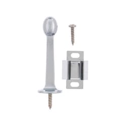 Ace 3 in. W Metal Chrome Silver Rigid Door Stop w/Holder Mounts to door and wall 5.32 in.