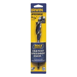 Irwin Speedbor 11/16 in. X 6 in. L Carbon Steel Wood Boring Bit Quick-Change Hex Shank 1 pc