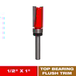 Diablo 1/2 in. D X 2-5/8 in. L Carbide Top Bearing Flush Trim Router Bit