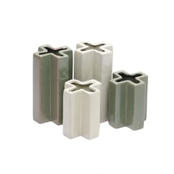 Chive Jargogle 6 in. H X 3 in. L Glazed White Ceramic Flower Vase