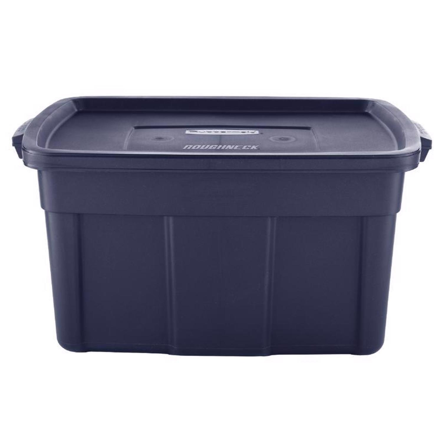 Rubbermaid Roughneck 18 gal Navy Storage Box 16.375 in. H X 15.875
