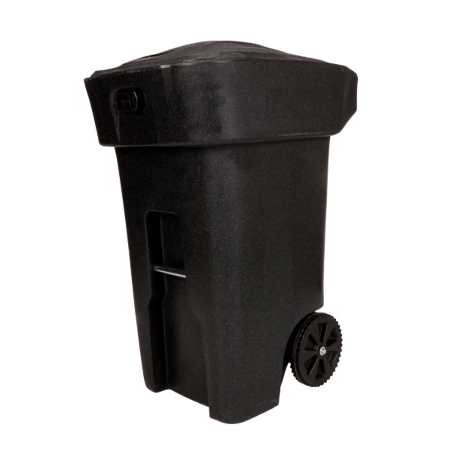 Toter Bear Resistant 64 gal Black Polyethylene Wheeled Garbage Can